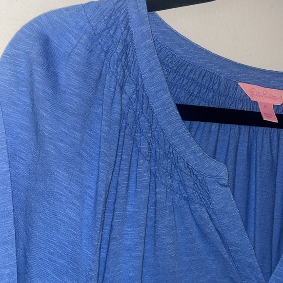 Lilly Pulitzer Sleeved Essie Dress Ladies Size Medium Bennett Blue - Picture 6 of 11